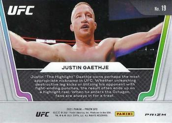 2021 Panini Prizm UFC - Knockout Artists Silver Prizms #19 Justin Gaethje Back