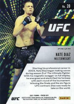 2021 Panini Prizm UFC - Instant Impact Green Prizms #20 Nate Diaz Back