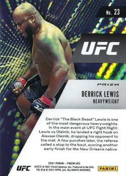 2021 Panini Prizm UFC - Instant Impact Green Prizms #23 Derrick Lewis Back