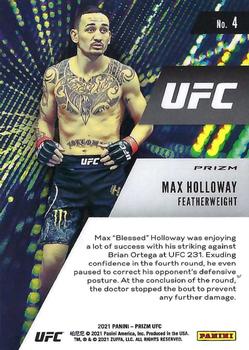 2021 Panini Prizm UFC - Instant Impact Silver Prizms #4 Max Holloway Back