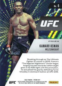 2021 Panini Prizm UFC - Instant Impact Silver Prizms #6 Kamaru Usman Back