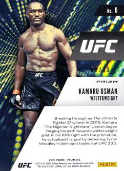 2021 Panini Prizm UFC - Instant Impact Gold Prizms #6 Kamaru Usman Back