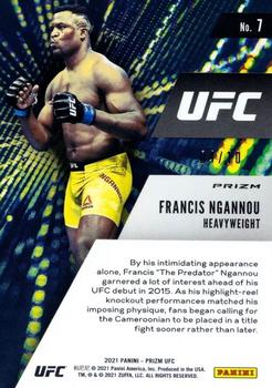 2021 Panini Prizm UFC - Instant Impact Gold Prizms #7 Francis Ngannou Back