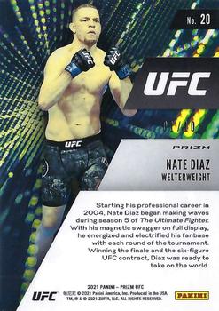2021 Panini Prizm UFC - Instant Impact Gold Prizms #20 Nate Diaz Back