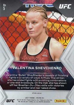 2021 Panini Prizm UFC - Fireworks Green Prizms #5 Valentina Shevchenko Back
