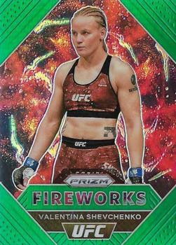 2021 Panini Prizm UFC - Fireworks Green Prizms #5 Valentina Shevchenko Front