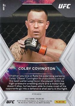 2021 Panini Prizm UFC - Fireworks Green Prizms #6 Colby Covington Back