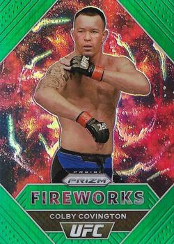 2021 Panini Prizm UFC - Fireworks Green Prizms #6 Colby Covington Front