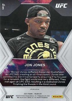 2021 Panini Prizm UFC - Fireworks Green Prizms #9 Jon Jones Back