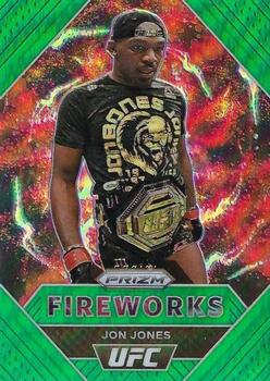 2021 Panini Prizm UFC - Fireworks Green Prizms #9 Jon Jones Front