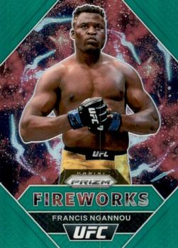 2021 Panini Prizm UFC - Fireworks Green Prizms #12 Francis Ngannou Front