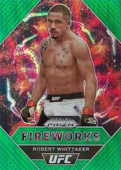 2021 Panini Prizm UFC - Fireworks Green Prizms #14 Robert Whittaker Front