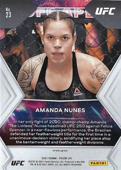2021 Panini Prizm UFC - Fireworks Green Prizms #23 Amanda Nunes Back