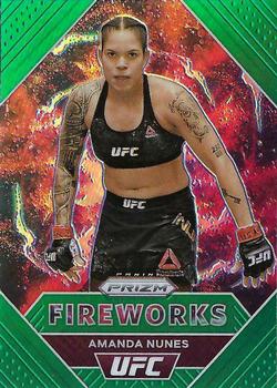 2021 Panini Prizm UFC - Fireworks Green Prizms #23 Amanda Nunes Front