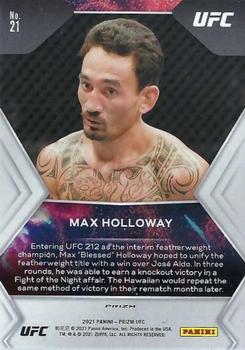 2021 Panini Prizm UFC - Fireworks Silver Prizms #21 Max Holloway Back