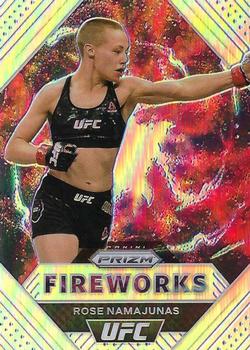 2021 Panini Prizm UFC - Fireworks Silver Prizms #25 Rose Namajunas Front