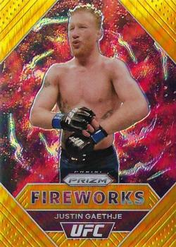 2021 Panini Prizm UFC - Fireworks Gold Prizms #10 Justin Gaethje Front