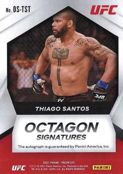 2021 Panini Prizm UFC - Octagon Signatures #OS-TST Thiago Santos Back