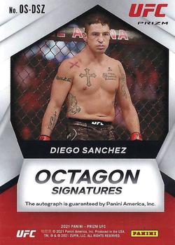2021 Panini Prizm UFC - Octagon Signatures Green Prizms #OS-DSZ Diego Sanchez Back