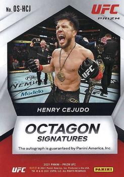 2021 Panini Prizm UFC - Octagon Signatures Silver Prizms #OS-HCJ Henry Cejudo Back