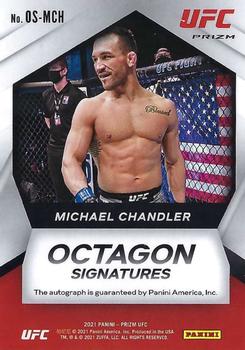 2021 Panini Prizm UFC - Octagon Signatures Silver Prizms #OS-MCH Michael Chandler Back