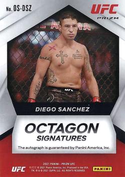2021 Panini Prizm UFC - Octagon Signatures Silver Prizms #OS-DSZ Diego Sanchez Back