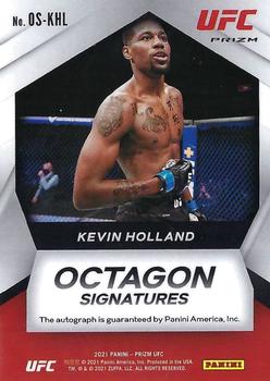 2021 Panini Prizm UFC - Octagon Signatures Silver Prizms #OS-KHL Kevin Holland Back