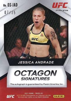 2021 Panini Prizm UFC - Octagon Signatures Blue Prizms #OS-JAD Jessica Andrade Back