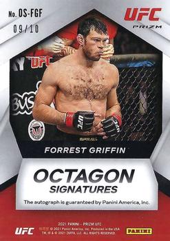 2021 Panini Prizm UFC - Octagon Signatures Gold Prizms #OS-FGF Forrest Griffin Back