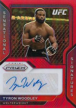 2021 Panini Prizm UFC - Sensational Signatures Red Prizms #SS-TWD Tyron Woodley Front