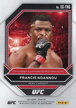 2021 Panini Prizm UFC - Signatures #SG-FNG Francis Ngannou Back