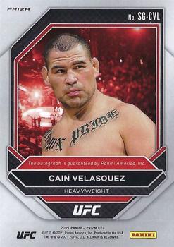 2021 Panini Prizm UFC - Signatures Silver Prizms #SG-CVL Cain Velasquez Back