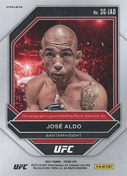 2021 Panini Prizm UFC - Signatures Red Prizms #SG-JAD Jose Aldo Back