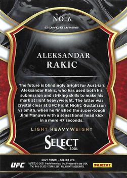 2021 Panini Select UFC #6 Aleksandar Rakic Back