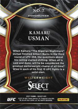 2021 Panini Select UFC #7 Kamaru Usman Back
