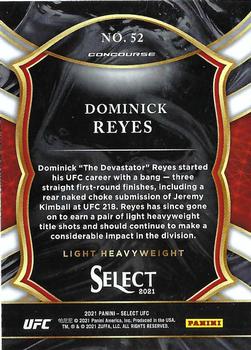 2021 Panini Select UFC #52 Dominick Reyes Back