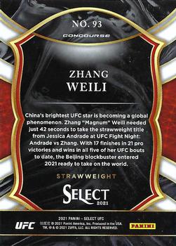 2021 Panini Select UFC #93 Zhang Weili Back