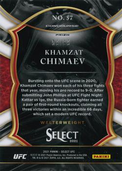 2021 Panini Select UFC - Blue Disco Prizms #57 Khamzat Chimaev Back