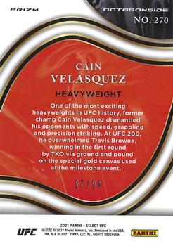 2021 Panini Select UFC - Blue Disco Prizms #270 Cain Velasquez Back
