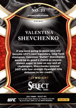 2021 Panini Select UFC - Disco Prizms #33 Valentina Shevchenko Back