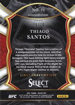 2021 Panini Select UFC - Gold Prizms #71 Thiago Santos Back