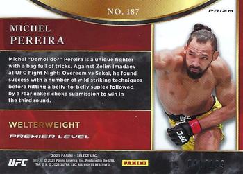2021 Panini Select UFC - Red Disco Prizms #187 Michel Pereira Back
