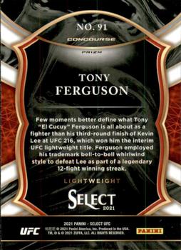 2021 Panini Select UFC - Silver Prizms #91 Tony Ferguson Back