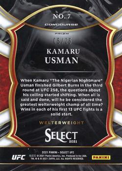2021 Panini Select UFC - Tie-Dye Prizms #7 Kamaru Usman Back
