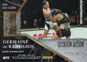 2021 Panini Select UFC - Octagon Action Signatures #OA-GDR Germaine de Randamie Back