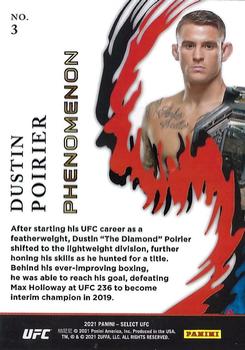 2021 Panini Select UFC - Phenomenon #3 Dustin Poirier Back