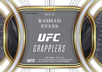 2021 Panini Select UFC - Select Grapplers Silver Prizms #17 Rashad Evans Back