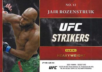 2021 Panini Select UFC - Select Strikers Gold Prizms #12 Jair Rozenstruik Back
