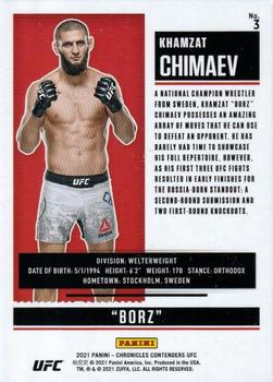 2021 Panini Chronicles UFC #3 Khamzat Chimaev Back