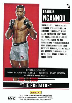 2021 Panini Chronicles UFC #4 Francis Ngannou Back